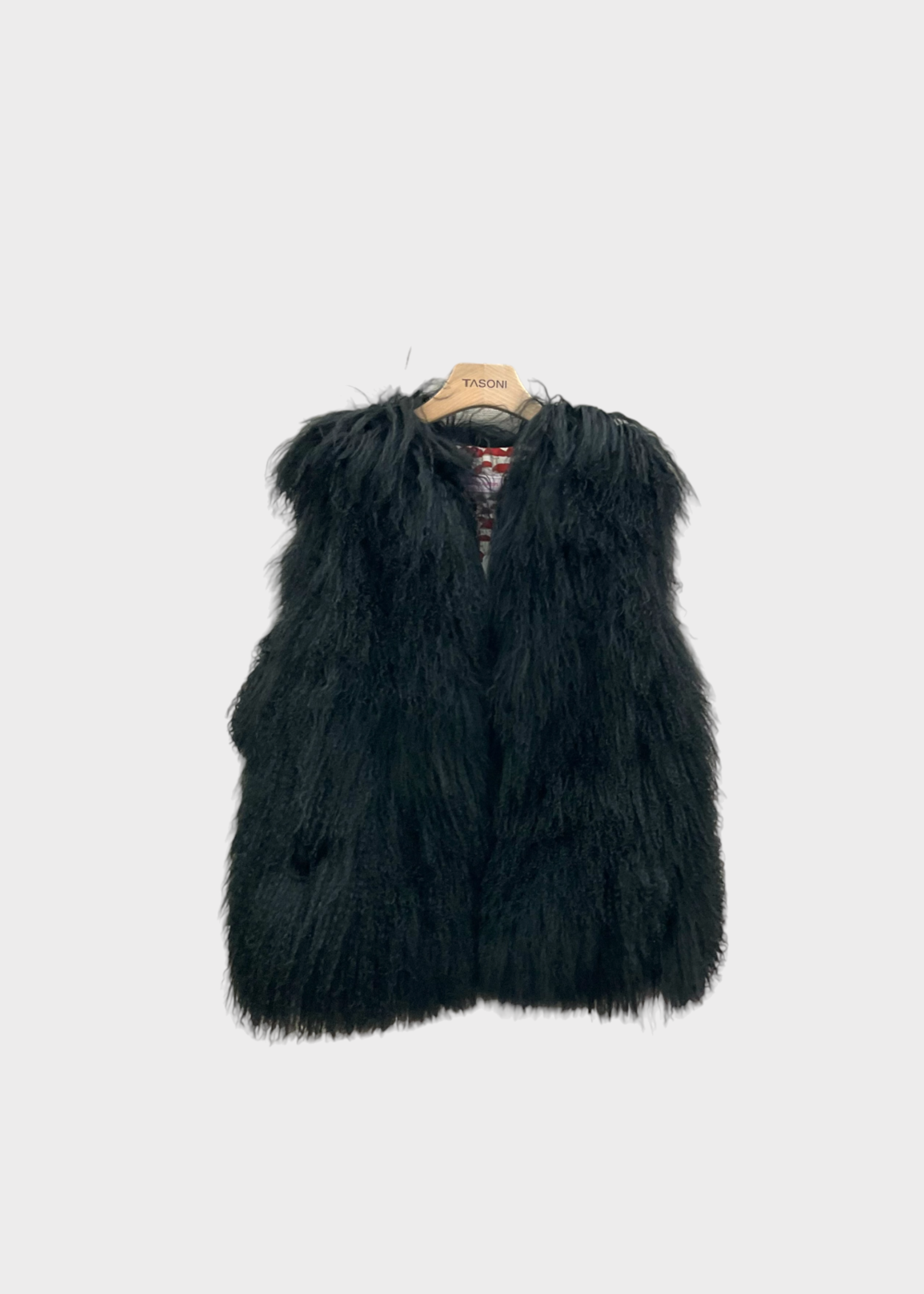 Muzungu Sisters Muzungu Sisters Jacket, Black, Joon Mongolian Fur Crew Neck Gilet In Black