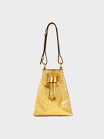 Khaite Khaite Bag, Gold, Greta Small Crinkled Metallic Calf Leather Bucket Bag