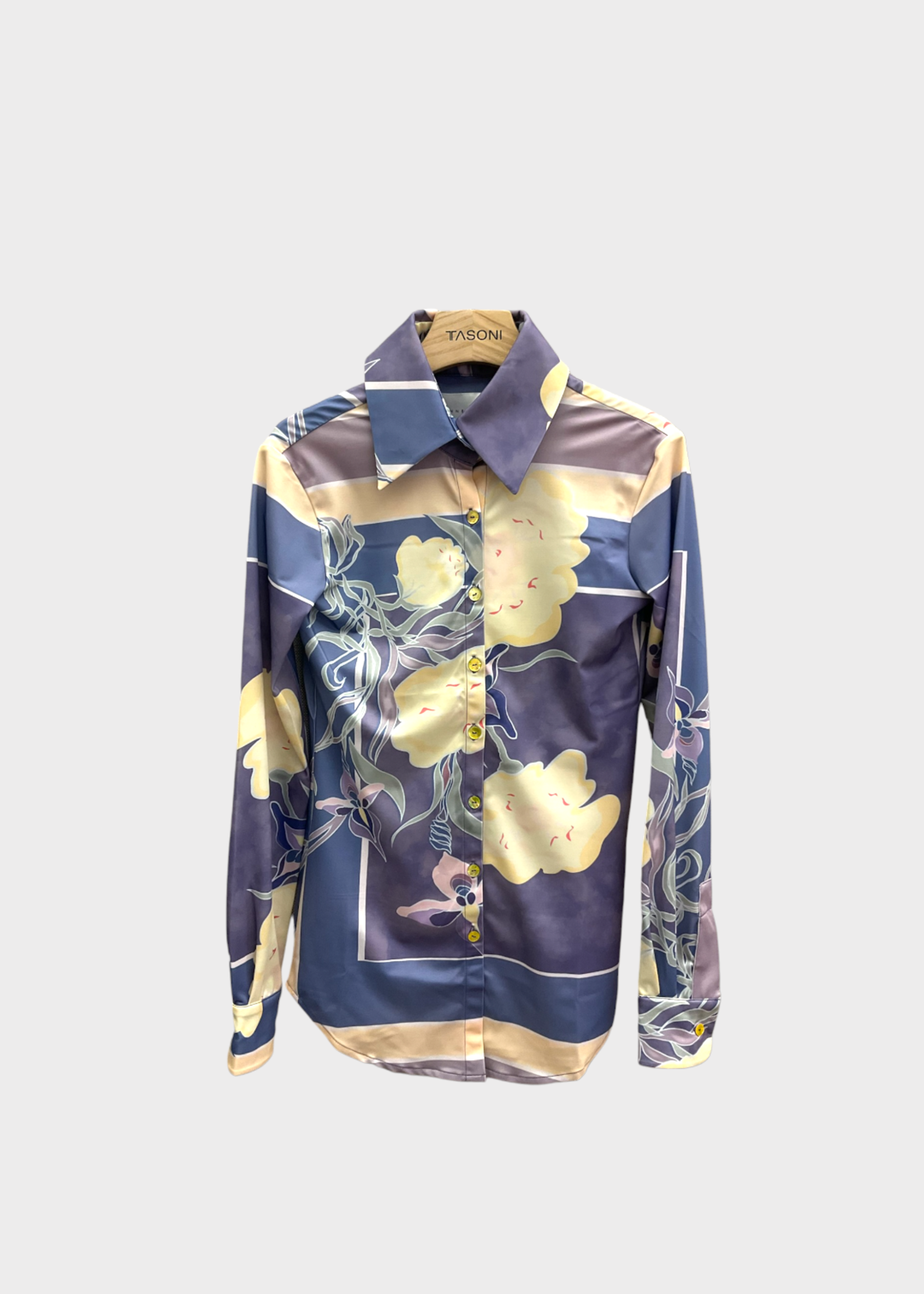 Conner Ives Conner Ives Shirt, Print, Spandex Flower Print Slim Fit Shirt