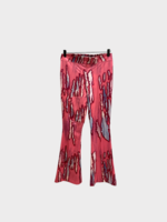 Conner Ives Conner Ives Trousers, Print, Spandex Bootcut Slim Fit Trouser in Pink Abstract Print