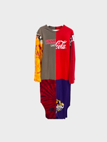 Conner Ives Conner Ives Dress, Multi, Cotton Reconstituted Long Sleeve T-Shirt Dress