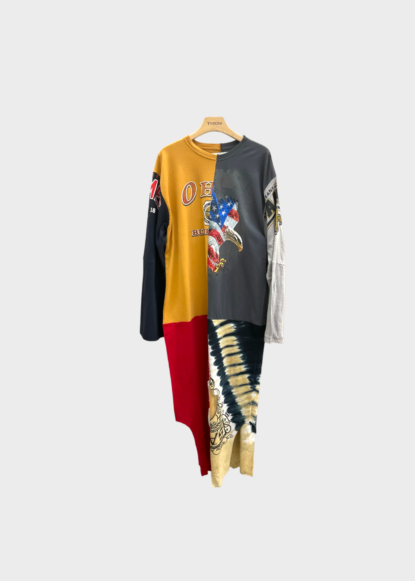 Conner Ives Conner Ives Dress, Multi, Cotton Reconstituted Long Sleeve T-Shirt Dress