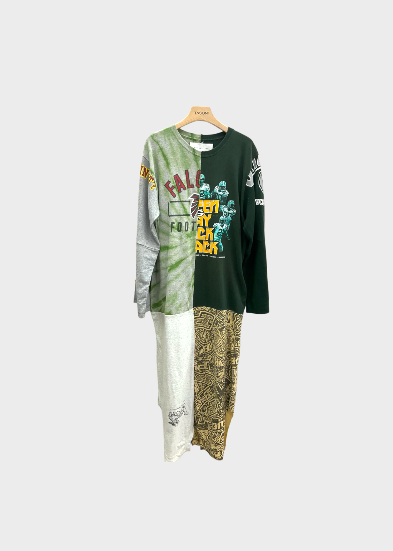 Conner Ives Conner Ives Dress, Multi, Cotton Reconstituted Long Sleeve T-Shirt Dress