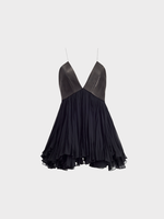 Khaite Khaite Top, Black, Anita Top Textured Lamb Leather Sleeveless Pleated Top