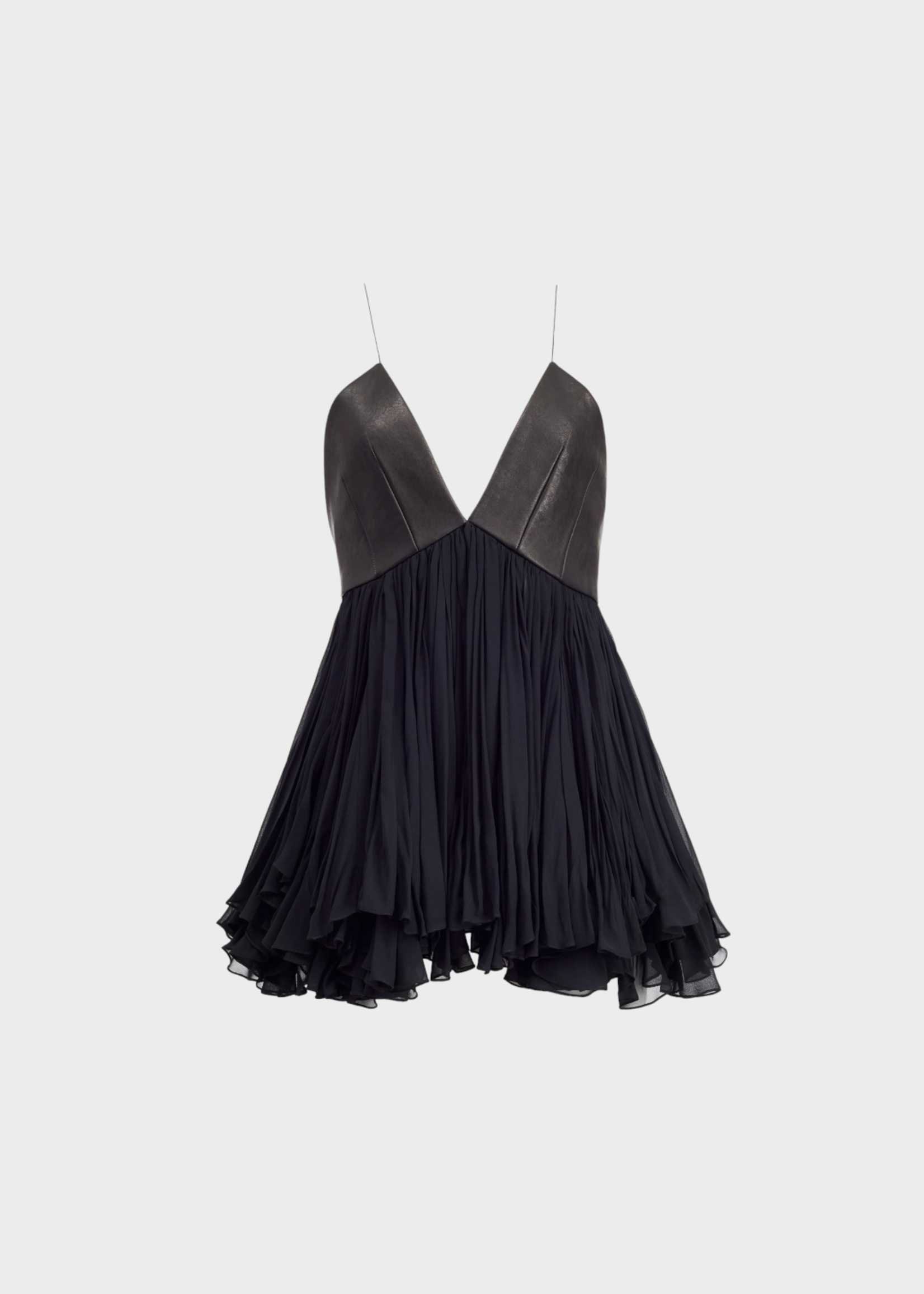 Khaite Khaite Top, Black, Anita Top Textured Lamb Leather Sleeveless Pleated Top