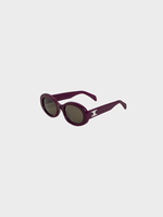 Celine Celine Sunglasses, Purple, Triomphe Acetate Oval Shape Sunglasses In Aubergine