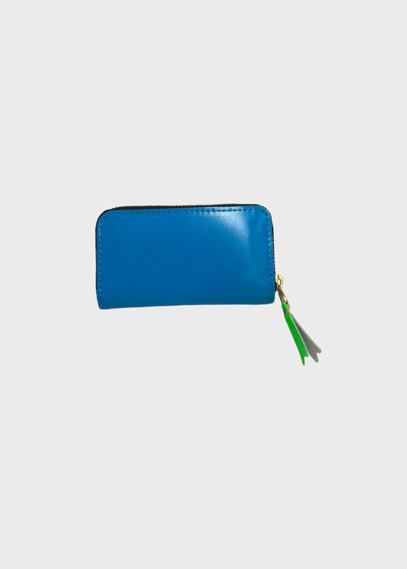 Comme des Garcons Play Comme des Garcons Play Wallet, Blue, Carry Over Goat Leather Long Super Fluo Zip Closure Wallet
