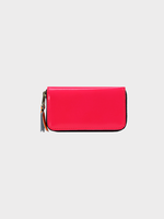 Comme des Garcons Play Comme des Garcons Play Wallet, Pink, Carry Over Goat Leather Long Super Fluo Zip Closure Wallet