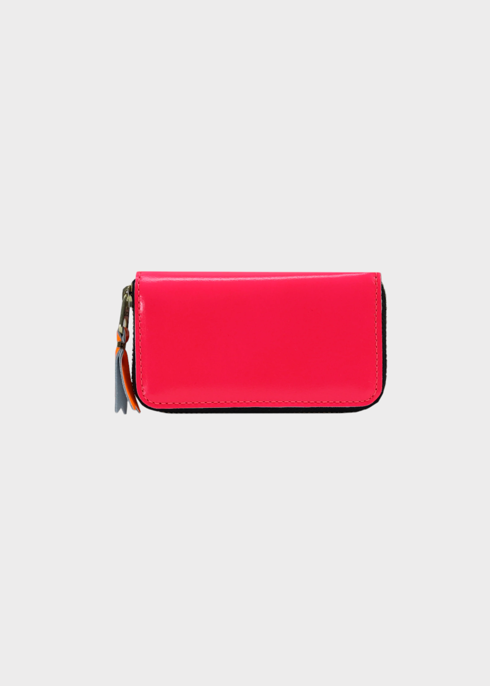 Comme des Garcons Play Comme des Garcons Play Wallet, Pink, Carry Over Goat Leather Long Super Fluo Zip Closure Wallet