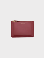 Comme des Garcons Play Comme des Garcons Play Wallet, Red, Carry Over Classic Leather Outside Pocket Wallet