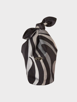 Emilio Pucci Emilio Pucci Bag, Print, Lido Silk Small Pouch in Grey & Black w/ Marble Print