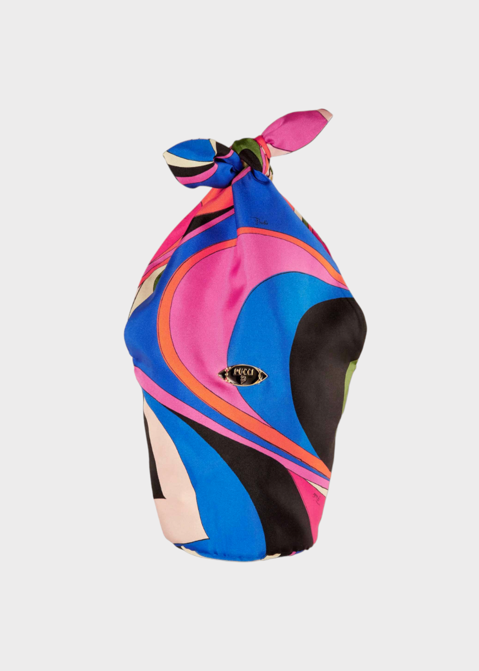 Emilio Pucci Emilio Pucci Bag, Print, Lido Silk Small Pouch in Blue & Fuchsia w/ Kaleidoscope Print