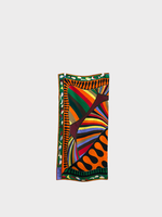 Emilio Pucci Emilio Pucci Scarf, Print, Silk Scarf in Orange & Green w/ Garden Print