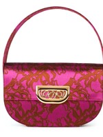 Destree Destree Bag, Multi, Martin Jewel Medium Jacquard Satin Shoulder Bag In Fuchsia & Brown
