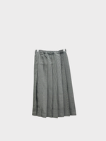 Comme des Garcons Comme des Garcons Skirt, Multi, Wool Jacquard Pleated Midi Houndstooth Skirt in White & Black