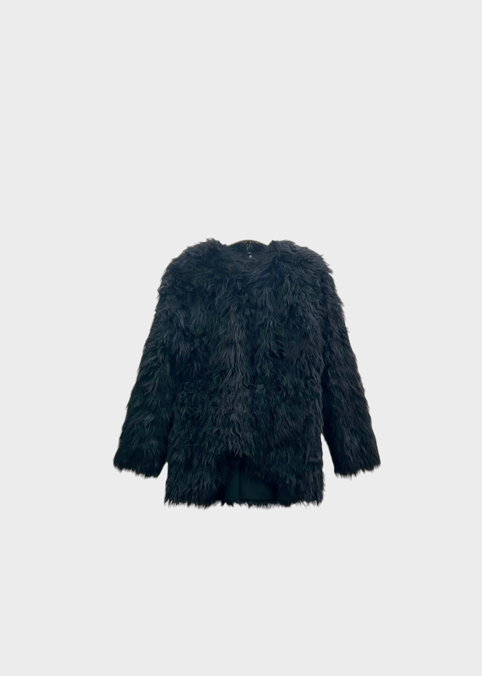 Comme des Garcons Comme des Garcons Top, Black, Crew Neck Long Sleeve Hairy Top