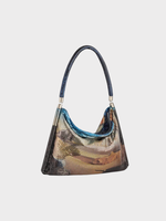 Rabanne Paco Rabanna Bag, Multi, Pixel Tube Top Handle Bag In Blue & Gold w/ Dali Print