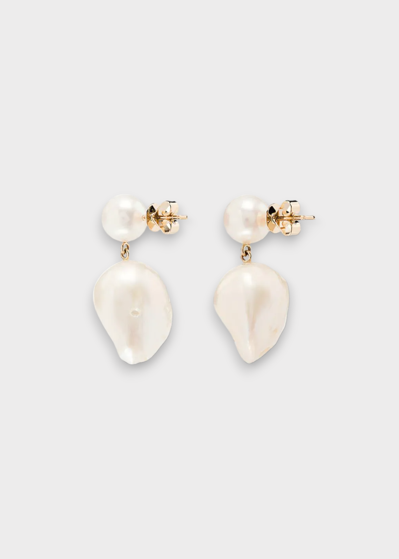 Sophie Bille Brahe Sophie Bille Brahe Earrings, White, Venus Blanc Freshwater Baroque Pearls & Gold Drop Earrings