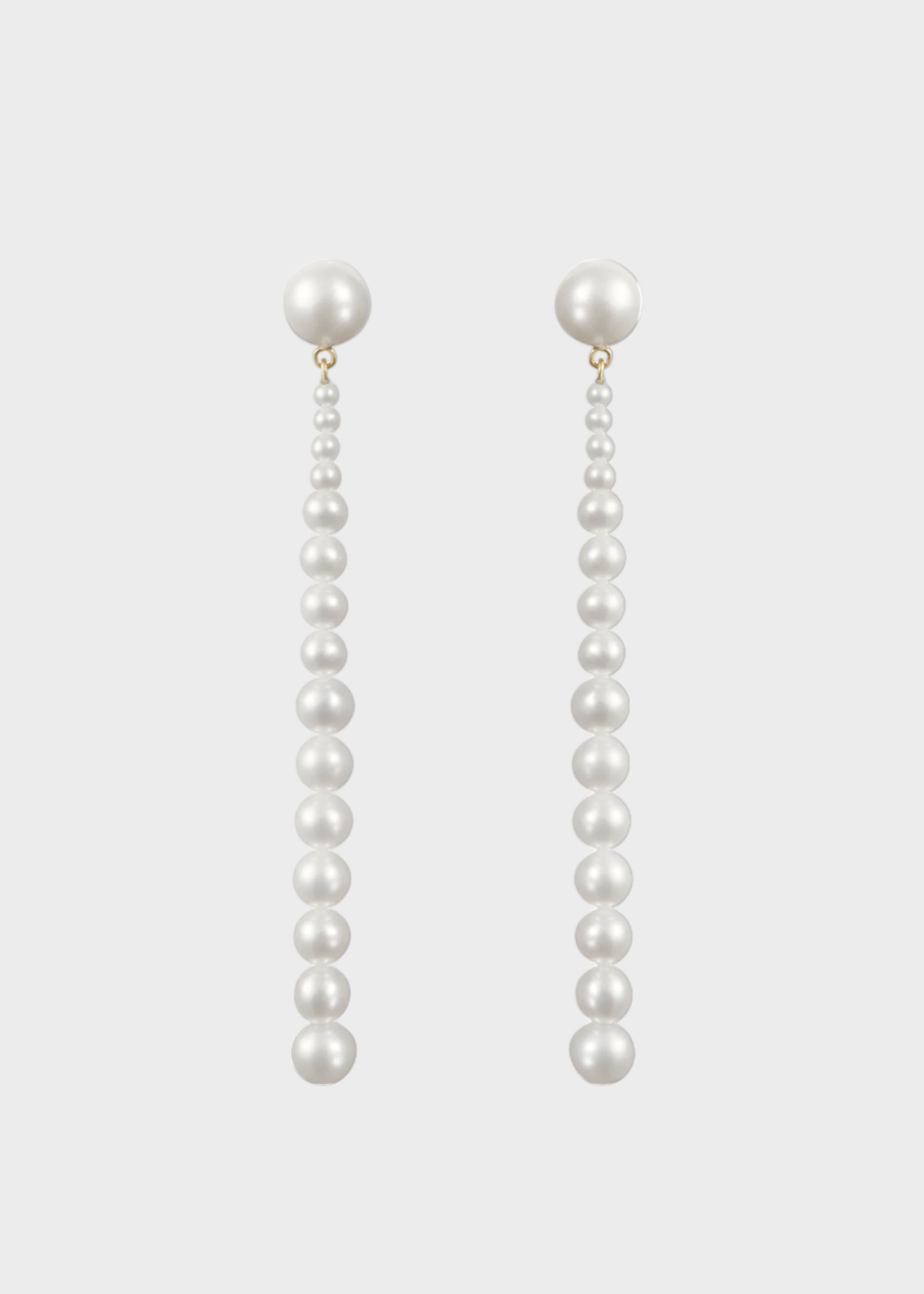 Sophie Bille Brahe Sophie Bille Brahe Earrings, White, Piazza Freshwater Pearls & Gold Descending Earrings