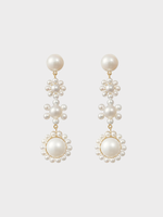 Sophie Bille Brahe Sophie Bille Brahe Earrings, White, Fleur Jeanne Par Freshwater Pearls & Gold w/ Flower Motifs
