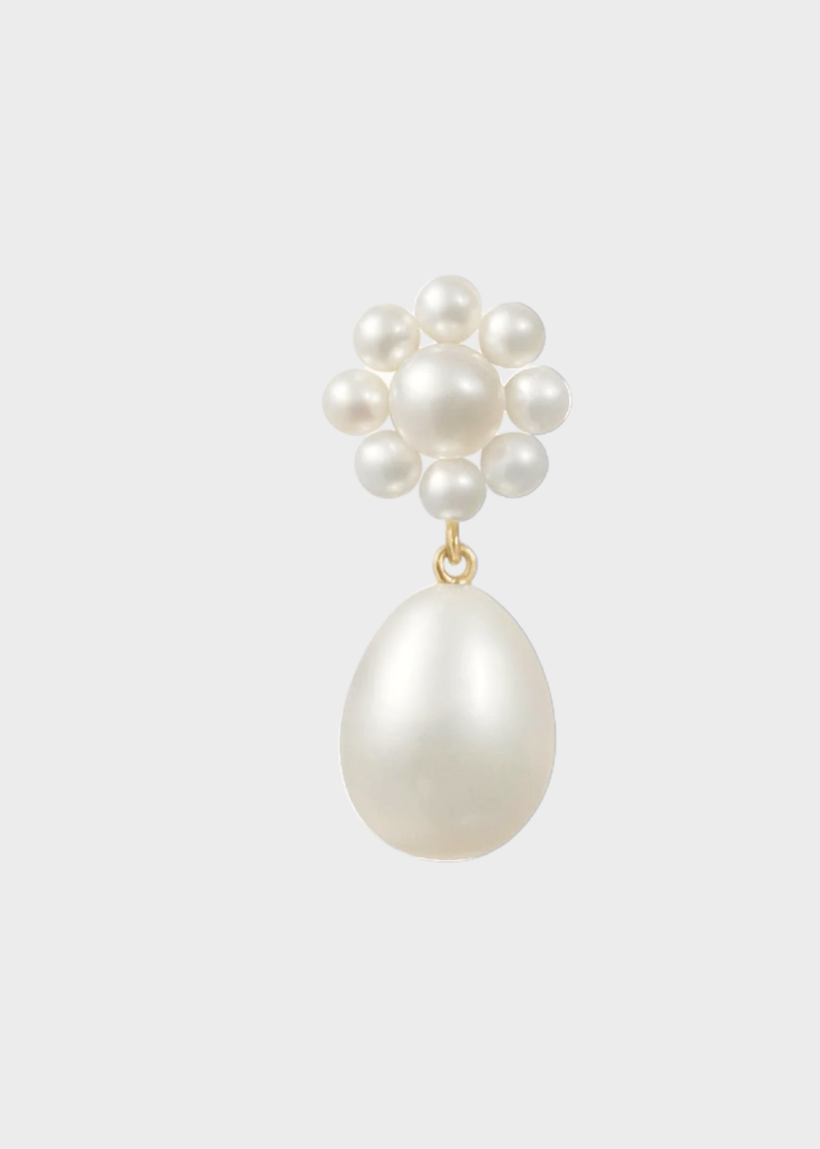 Sophie Bille Brahe Sophie Bille Brahe Earring, White, Chambre De Fleur Freshwater Pearls & Gold Single Earring w/ Drop Pearls