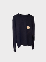 The Elder Statesman The Elder Statesman Knitwear, Navy, Cashmere Crew Neck Sweater w/ Andermatt Patch x TASONI Exclusive