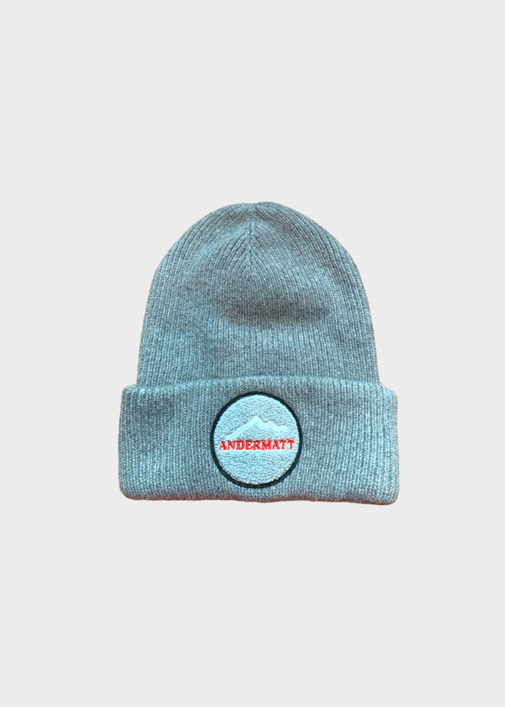 The Elder Statesman The Elder Statesman Hat, Grey, Cashmere Parker Beanie in Light Grey w/ Andermatt Patch x TASONI Exclusive