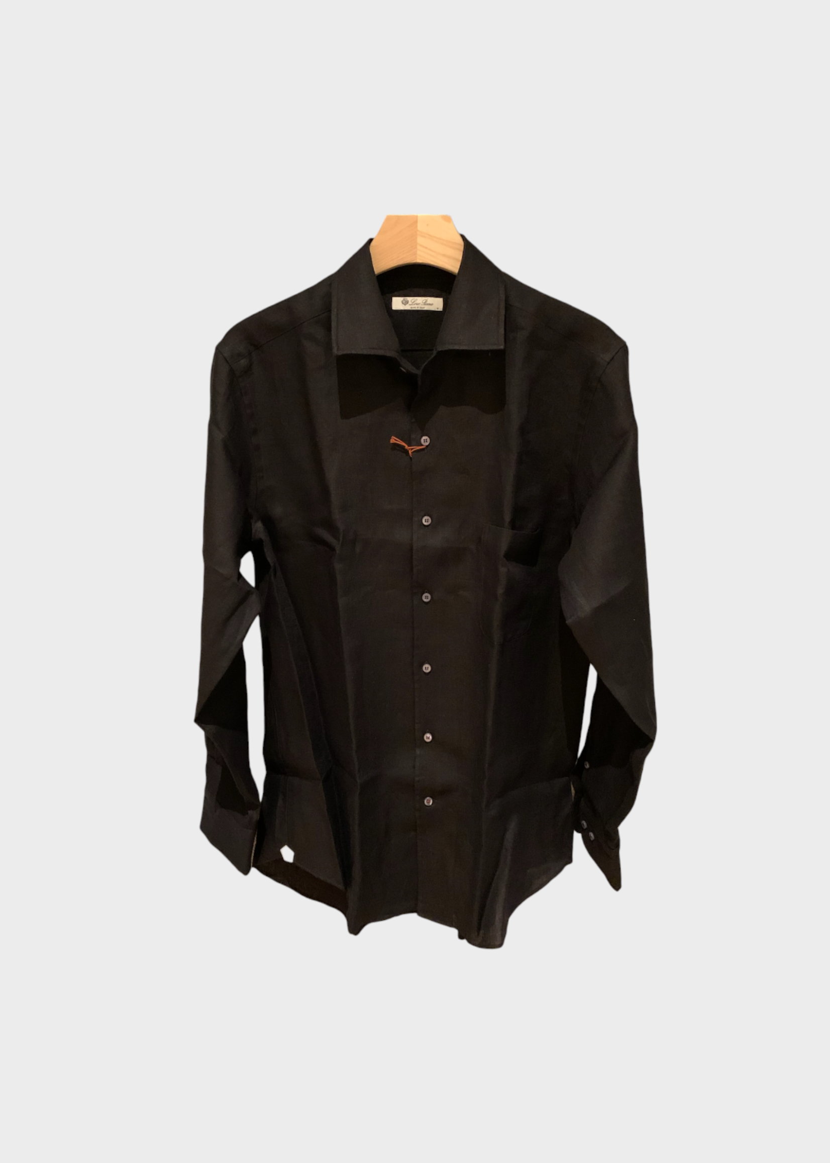 Loro Piana Loro Piana Shirt, Navy, Andre Linen Regular Fit Collared Button Up Shirt In Blue Navy