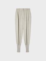 Loro Piana Loro Piana Trousers, Beige, Carmy Cashmere Loose Woven Pants In Felt w/ Rib-Knit Cuffs