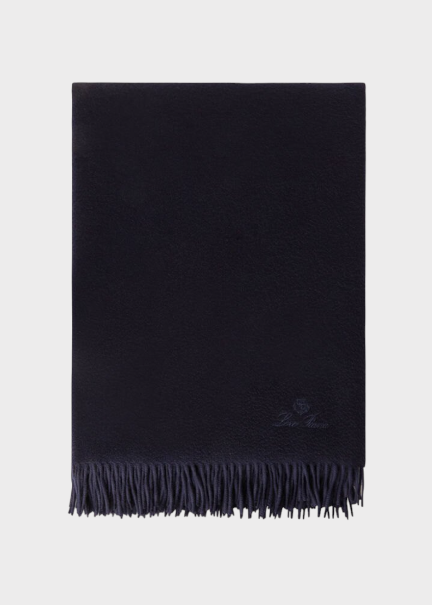 Loro Piana Loro Piana Blanket, Navy, Unito Cashmere Plaid In Blue Navy w/ Fringes
