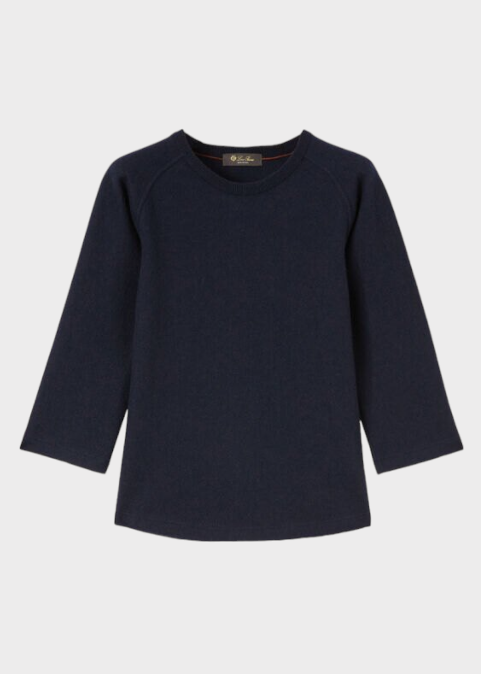 Loro Piana Loro Piana T-Shirt, Navy, Darhan Cashmere Crew Neck Three Quarter Sleeve Knitted Top In Blue Navy