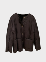 Loro Piana Loro Piana Jacket, Blue, Joni Cashmere & Silk Crew Neck Button Up Reversible Jacket In Blue Navy