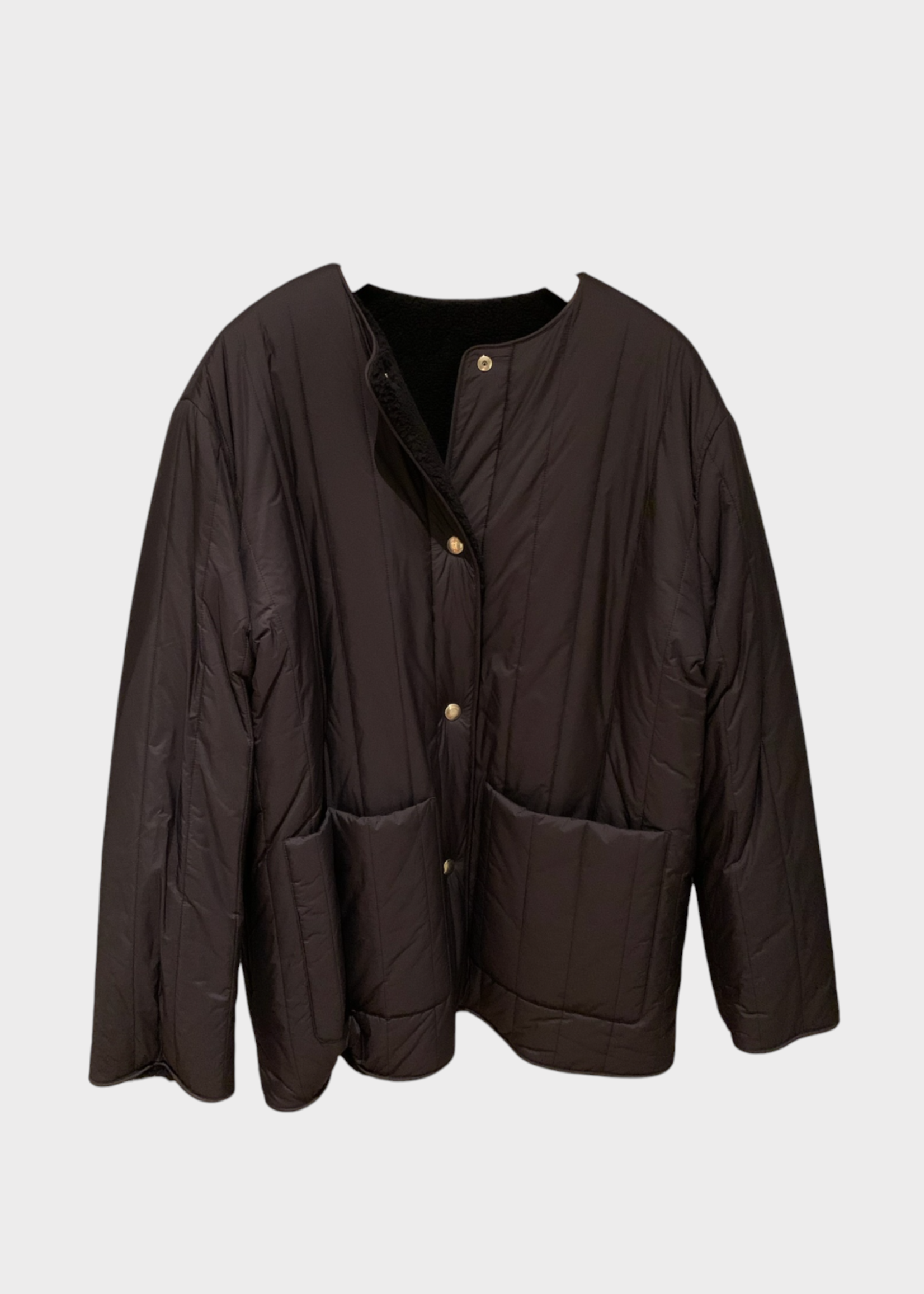 Loro Piana Loro Piana Jacket, Blue, Joni Cashmere & Silk Crew Neck Button Up Reversible Jacket In Blue Navy