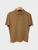 Loro Piana Loro Piana Polo, Brown, Knitted Linen Collared Button Up Polo T-Shirt In Amazonian Wood
