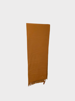 Loro Piana Loro Piana Blanket, Brown, Unito Cashmere Plaid In Camel w/ Fringes