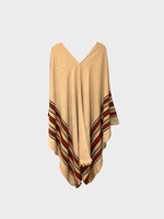 Loro Piana Loro Piana Jacket, Beige, Suitcase Stripe Cashmere V-Neck Long Poncho