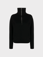 Courreges Courreges Knitwear, Black, Trucker Wool Turtle Neck Zip Up Sweater