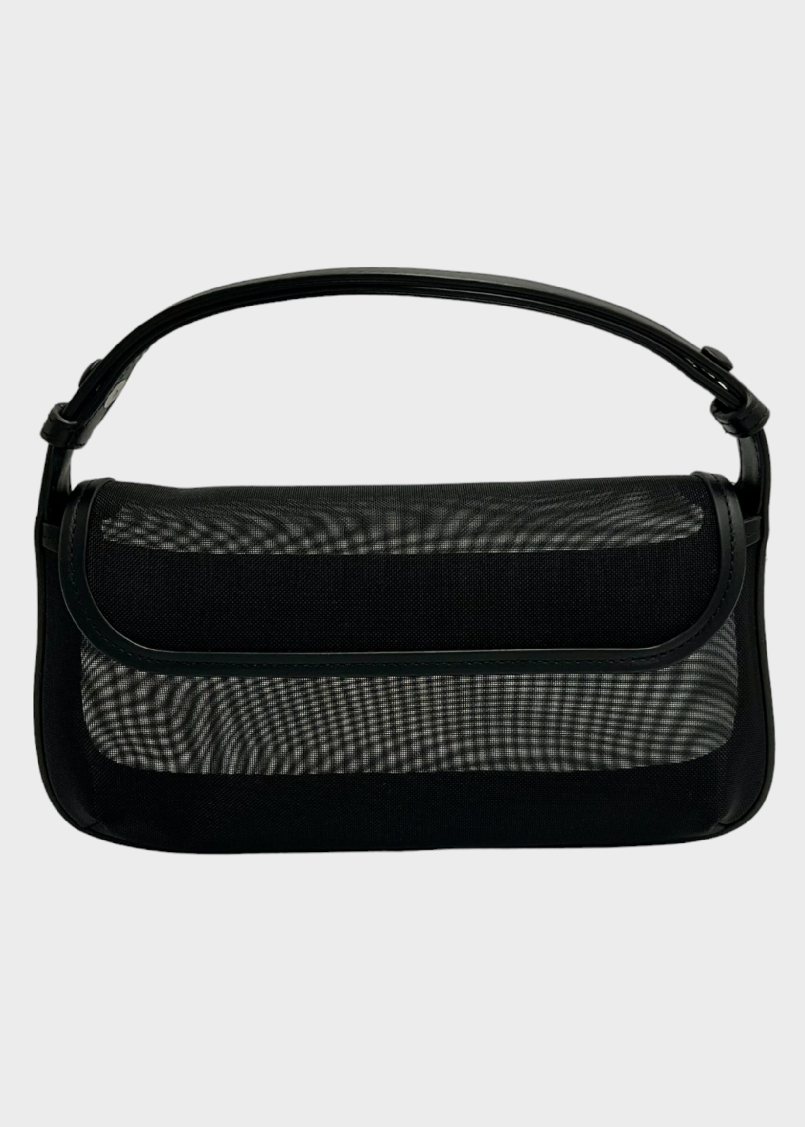Courreges Courreges Bag, Black, Sleek Mesh Shoulder Bag In Black w/ Adjustable Strap