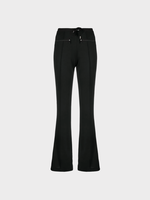 Courreges Courreges Trousers, Black, Tracksuit Drawstring Pleated Interlock Zipped Bootcut Pants