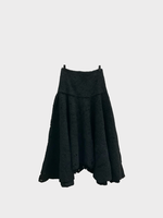 Vitelli Vitelli Skirt, Black, Wool Mix Asymmetric Ankle-Length Flared Skirt in Black