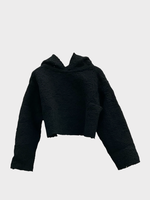 Vitelli Vitelli Knitwear, Black, Monster Cotton & Wool Mix Hoodie in Black