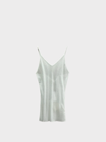 Khaite Khaite Top, White, Mona Cotton V-Neck Sleeveless Ribbed Top In Cream