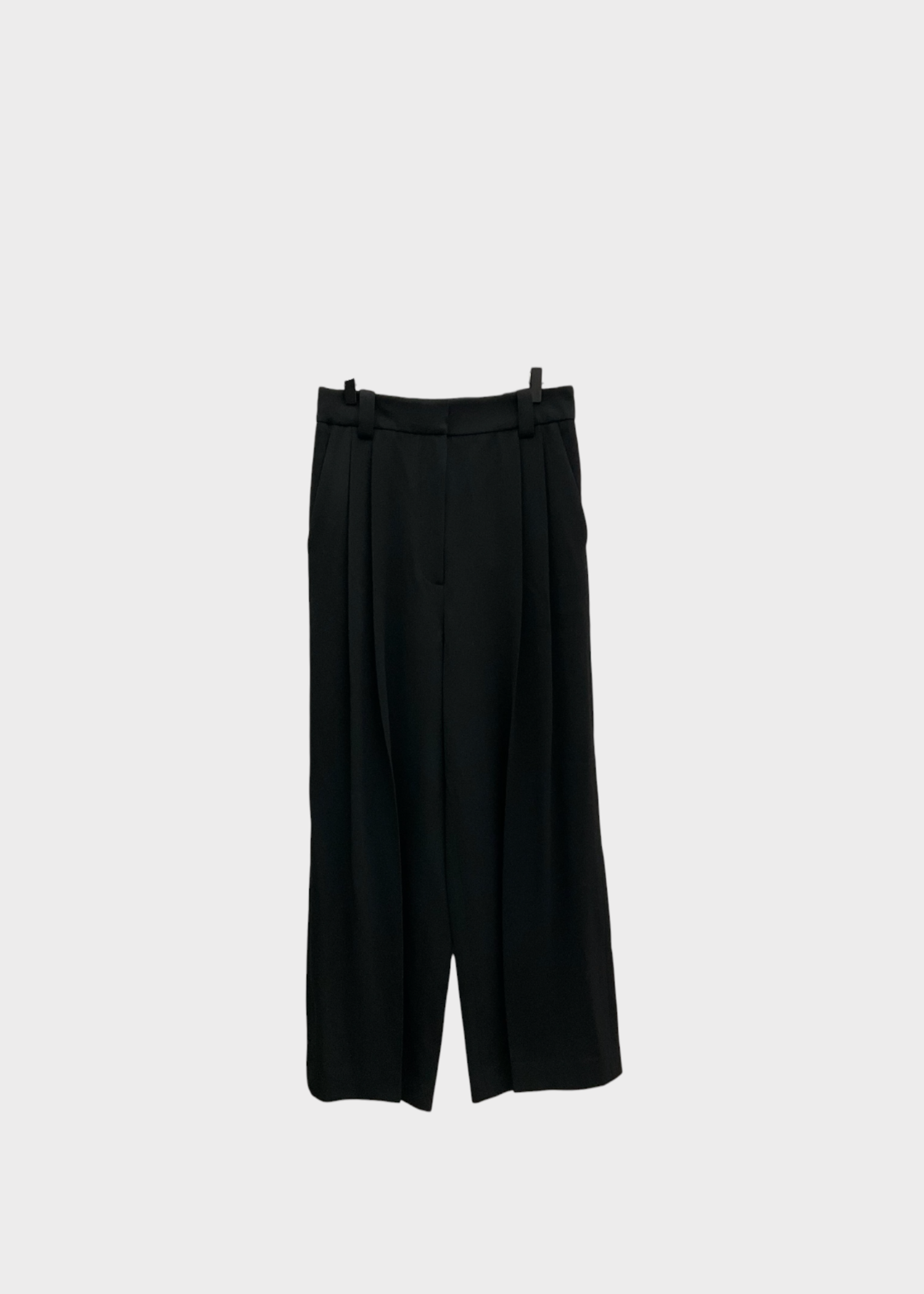 Khaite Khaite Trousers, Black, Simone Wool Mix Mid Rise Wide Leg Suiting Pants