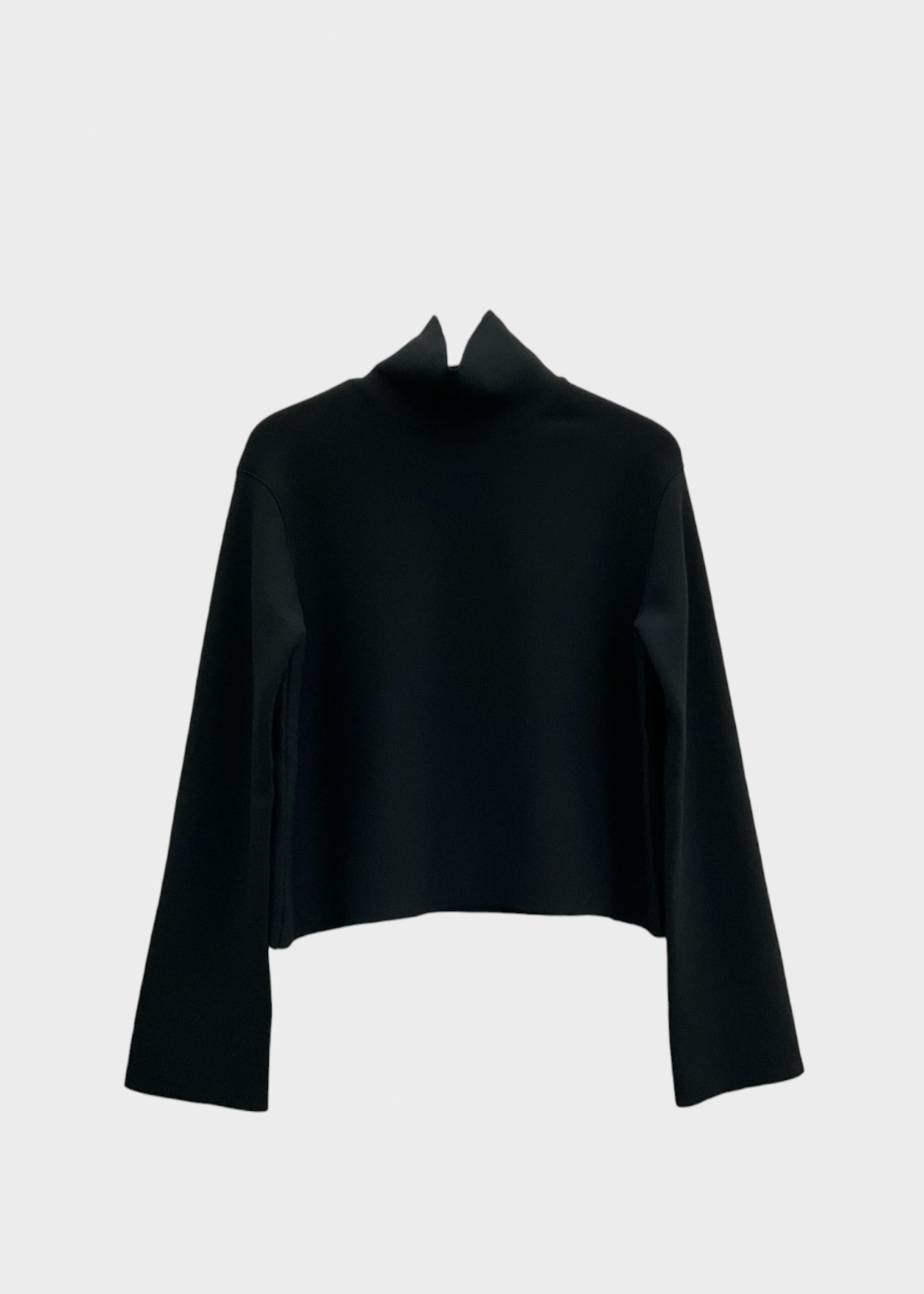 Khaite Khaite Knitwear, Black, Sree Wool Mix Stand Collar Knitted Pullover w/ Bell Sleeves