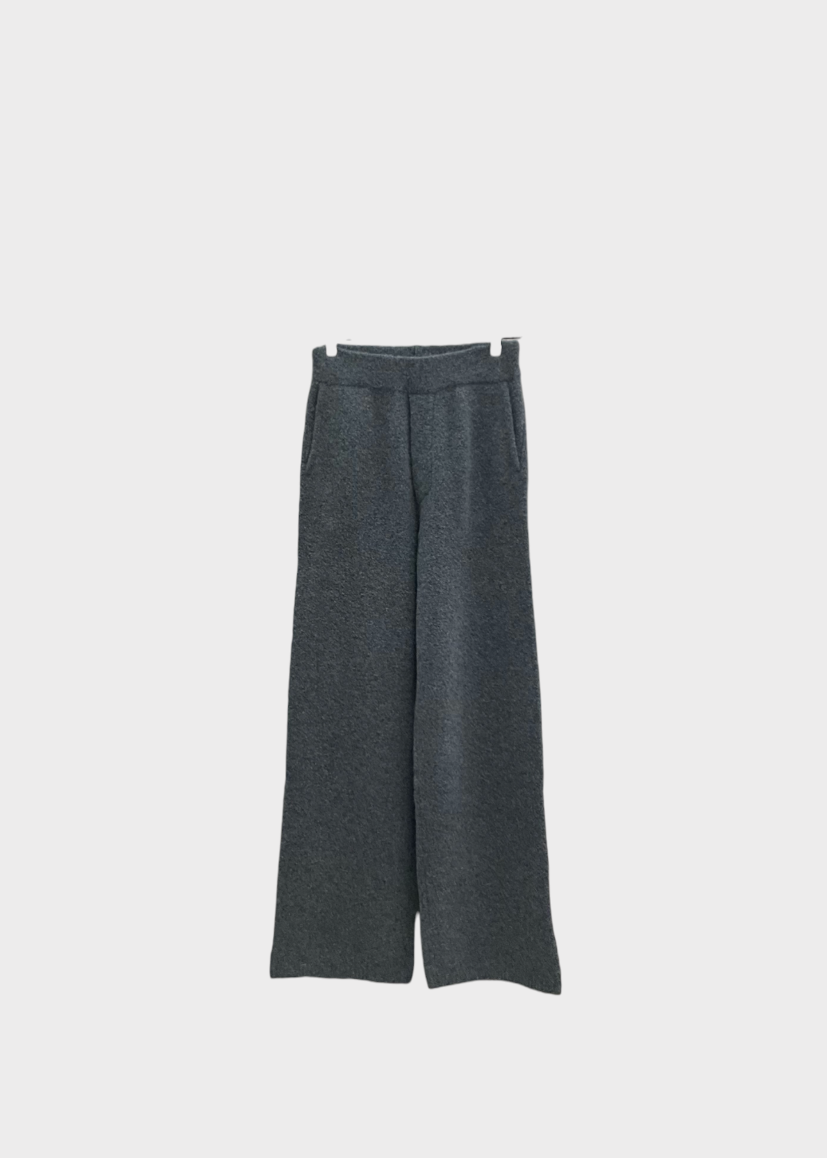 Lisa Yang Lisa Yang Trousers, Grey, Jayden Cashmere Elasticated Waist Wide Leg Pants In Graphite Bouclé