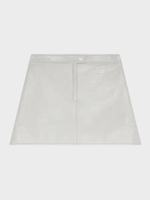 Courreges Courreges Skirt, White, Reedition Vinyl Mini Skirt In Heritage White w/ Logo Embroidery