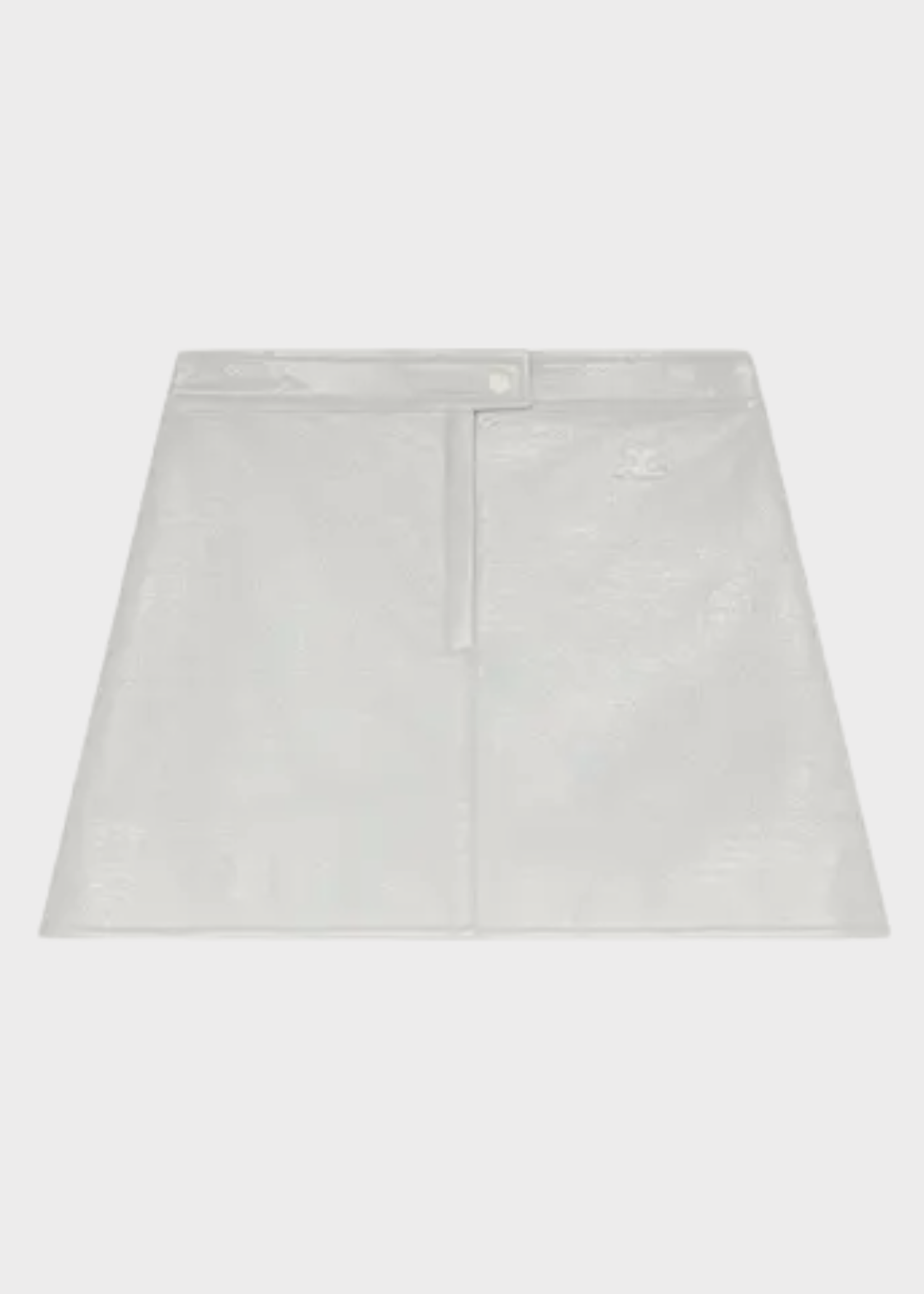 Courreges Courreges Skirt, White, Reedition Vinyl Mini Skirt In Heritage White w/ Logo Embroidery
