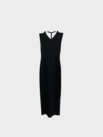 Khaite Khaite Dress, Black, Teri V-Neck Sleeveless Stretch Dress