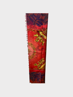 Dianora Salviati Dianora Salviati Scarf, Multi, Silk & Cashmere Hand Painted in Red w/ Mythological Horse Vintage Hermes Print