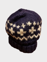 Michaela Buerger Michaela Buerger Hat, Multi, Wool Hand Knitted Beanie In Navy Blue & White w/ Andermatt x TASONI Exclusive